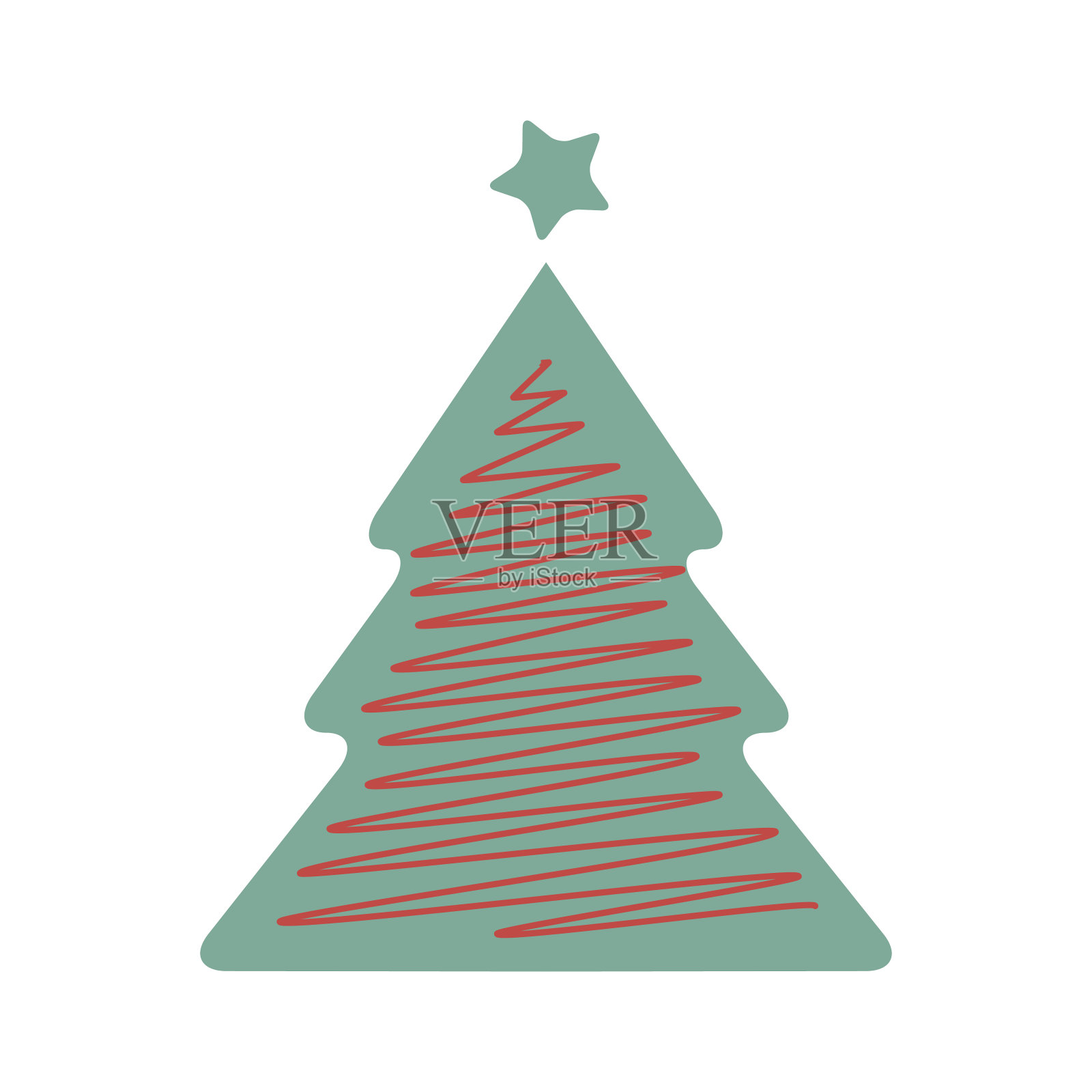 新年快乐。抽象圣诞矢量插图。松树。圣诞树。设计贺卡，徽章，邀请，日历等矢量股票插图插画图片素材