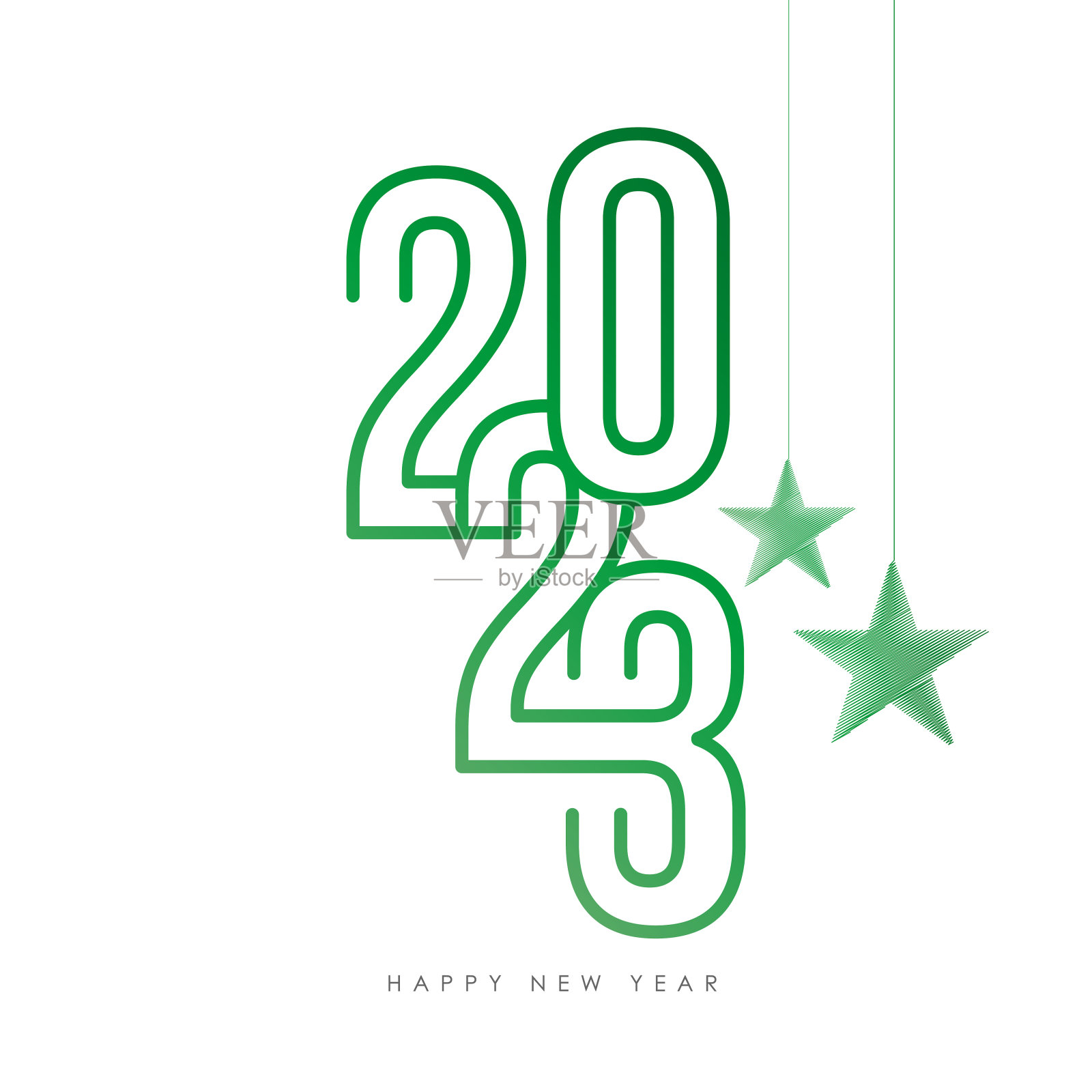 2023. 新年快乐。抽象数字矢量插图。节日设计为贺卡，徽章，邀请，日历等矢量股票插图插画图片素材