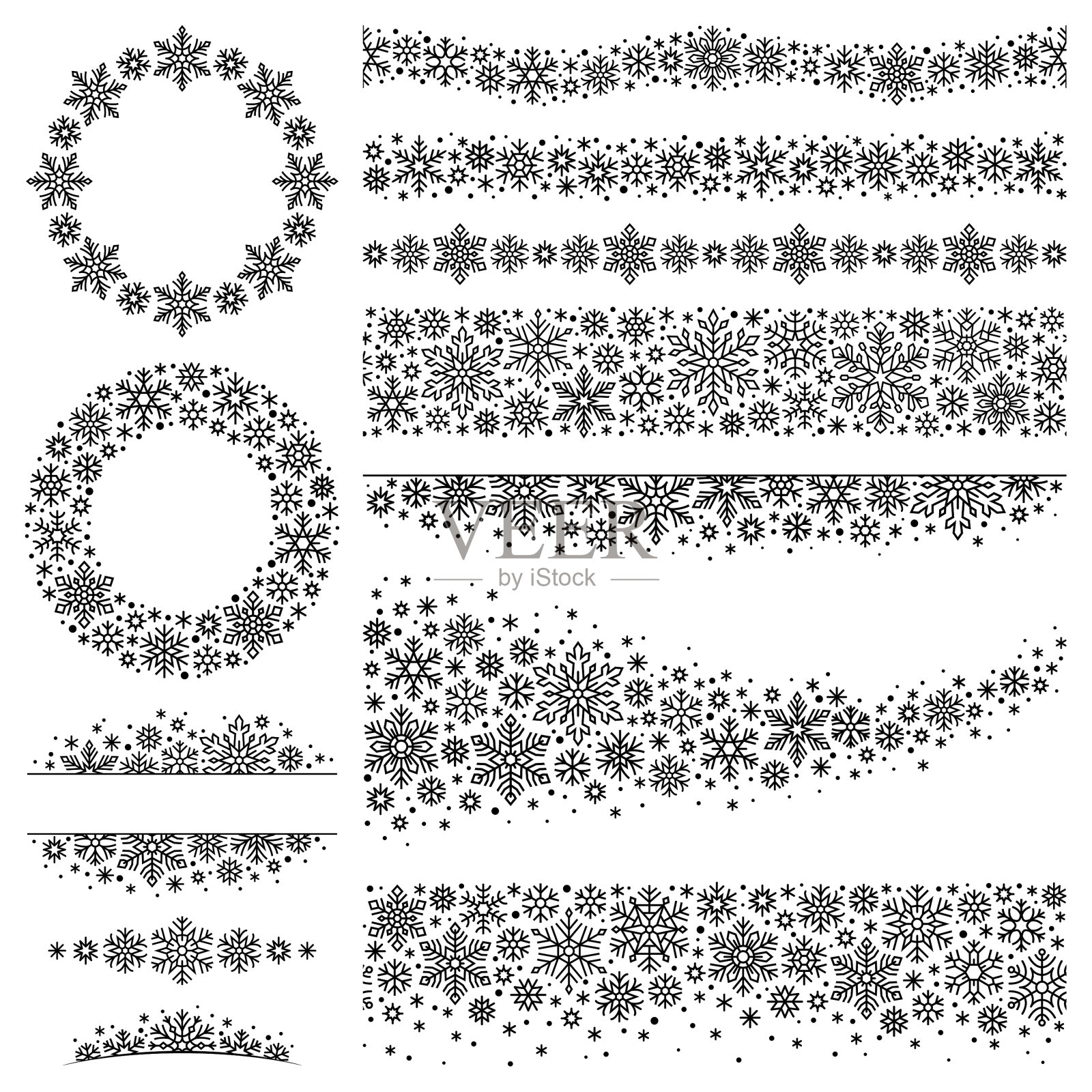 雪花插画图片素材