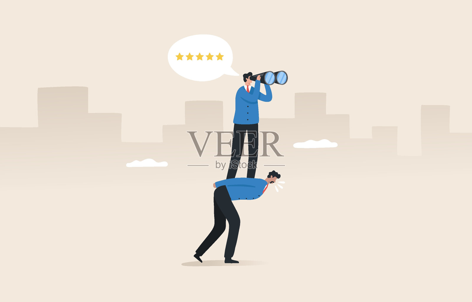 自私的老板利用员工，欺骗他人以达到目的插画图片素材