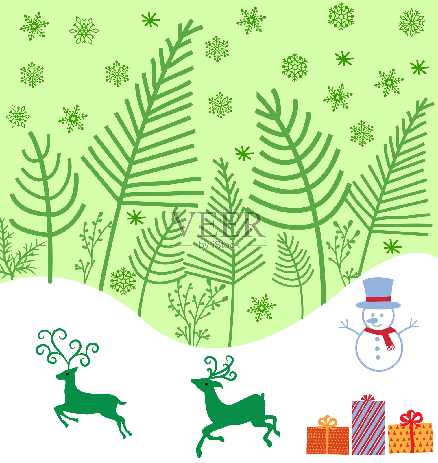 圣诞节背景。插画图片素材
