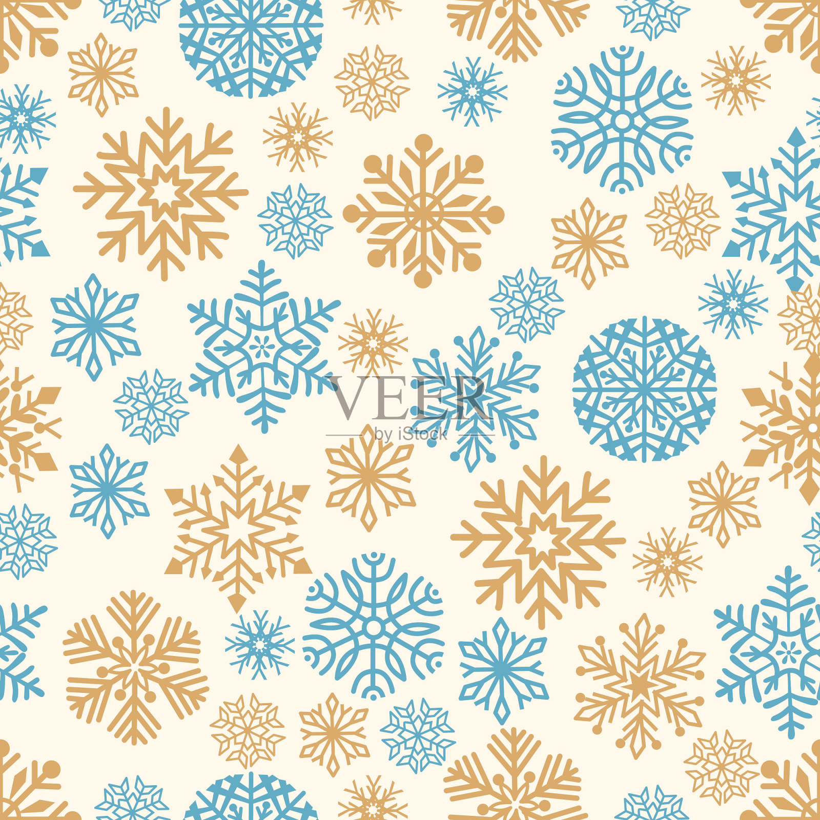 雪花无缝图案。插画图片素材