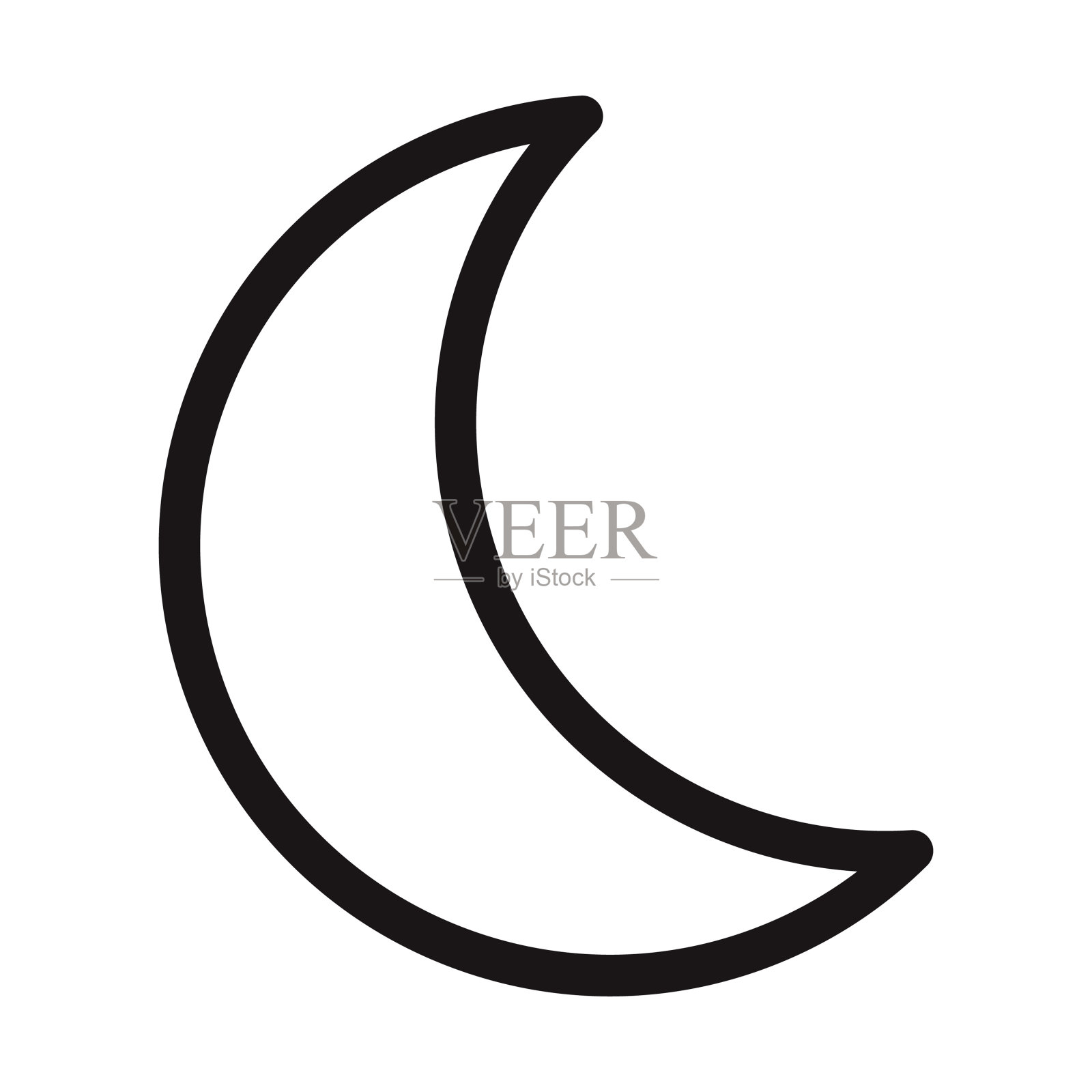 月亮行星图标上透明的背景插画图片素材