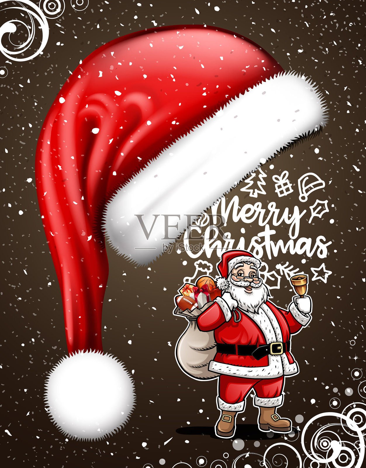 圣诞帽礼物符号插画图片素材