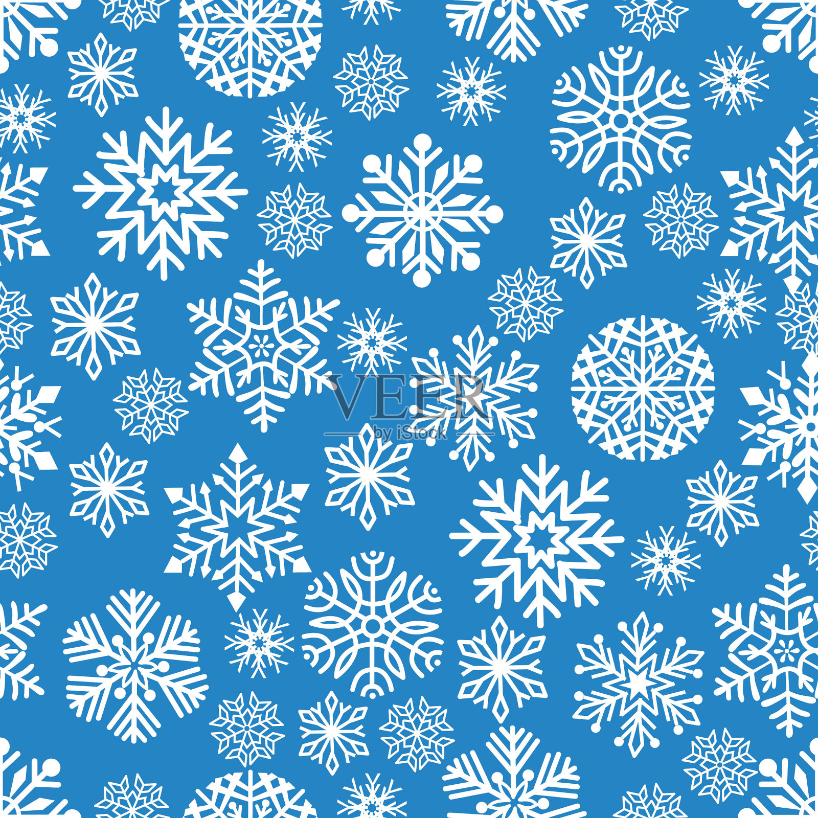 雪花无缝图案。插画图片素材