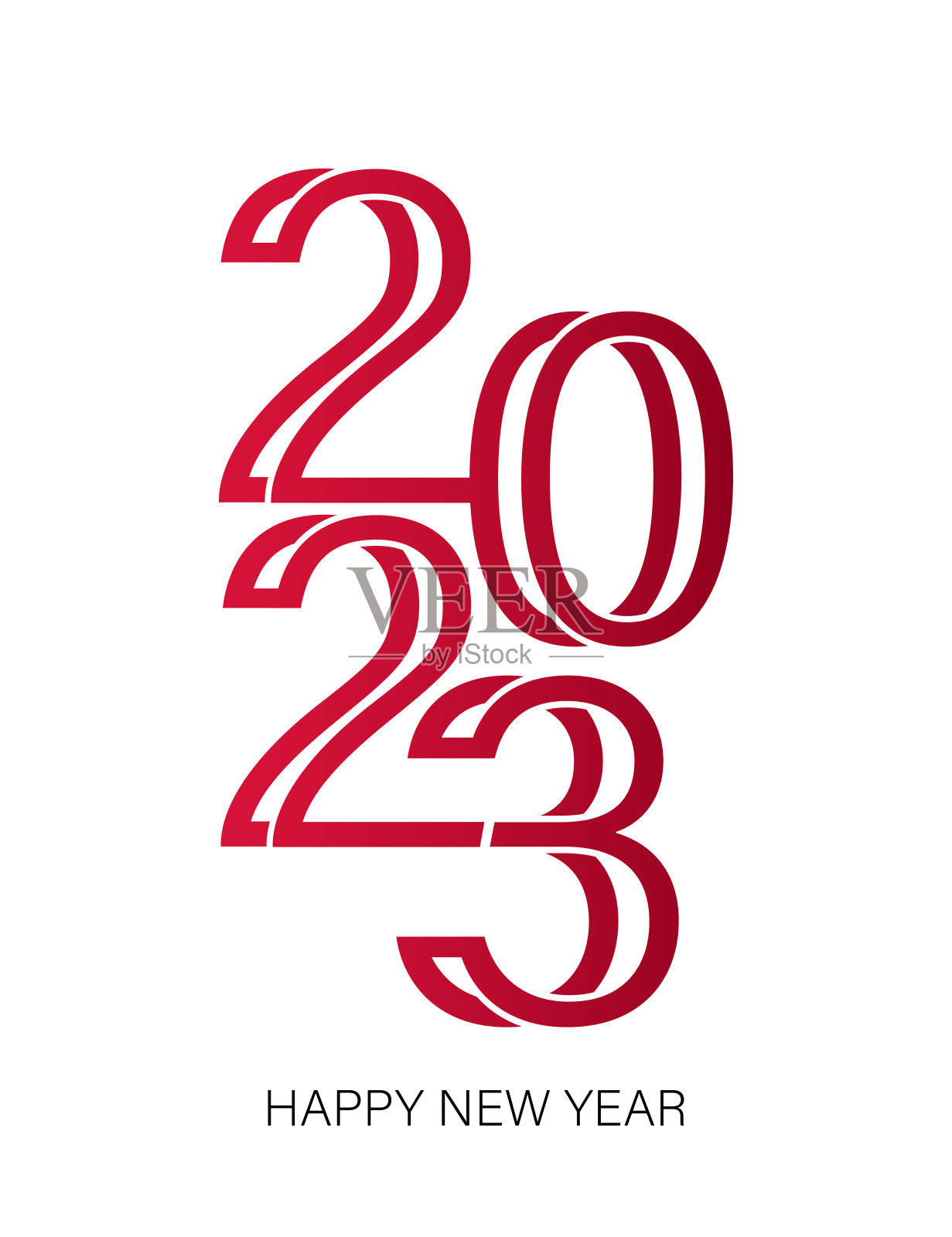 2023. 新年快乐。抽象数字矢量插图。节日设计为贺卡，徽章，邀请，日历等矢量股票插图插画图片素材