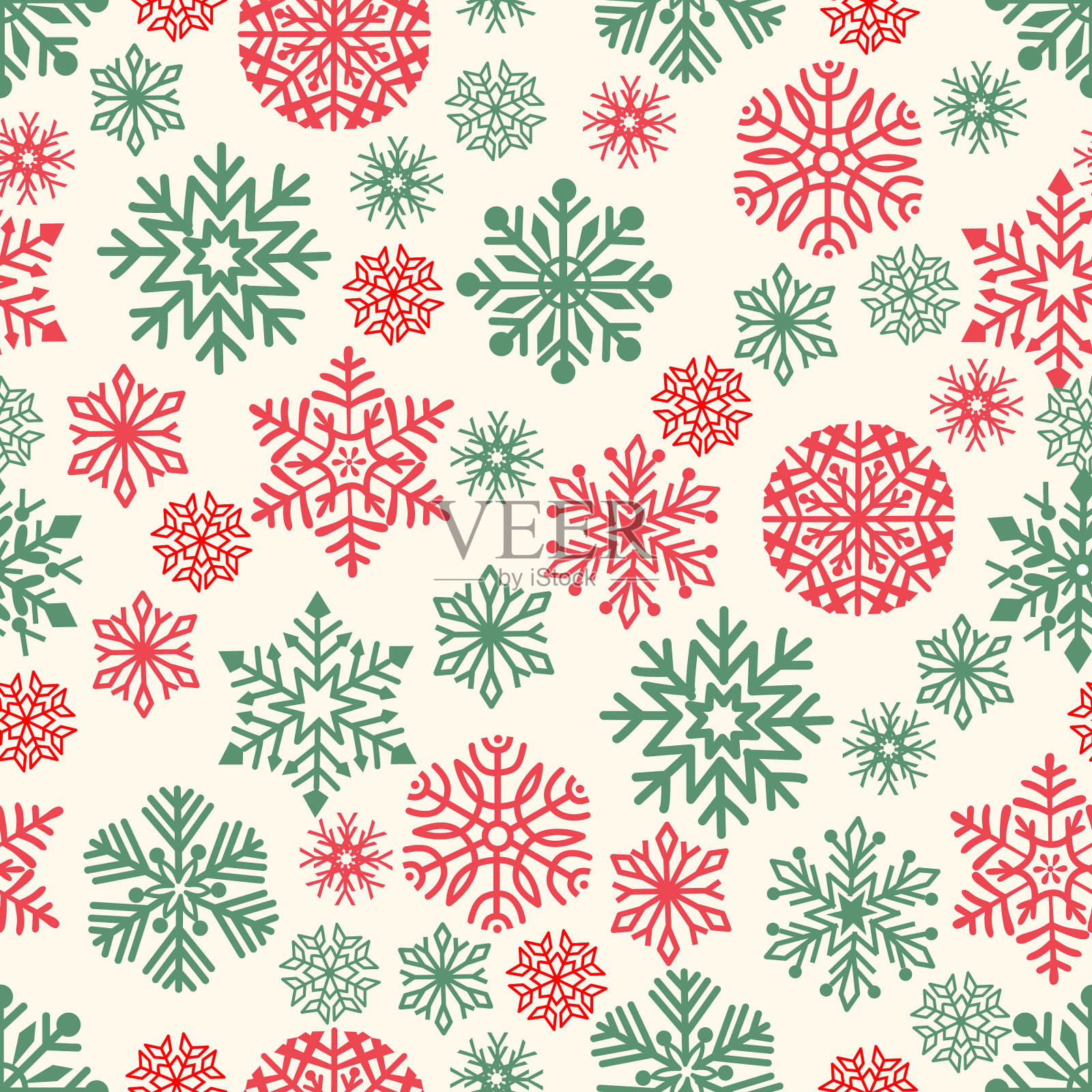 雪花无缝图案。插画图片素材