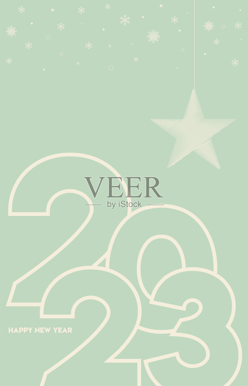 2023. 新年快乐。抽象数字矢量插图。节日设计为贺卡，徽章，邀请，日历等矢量股票插图插画图片素材