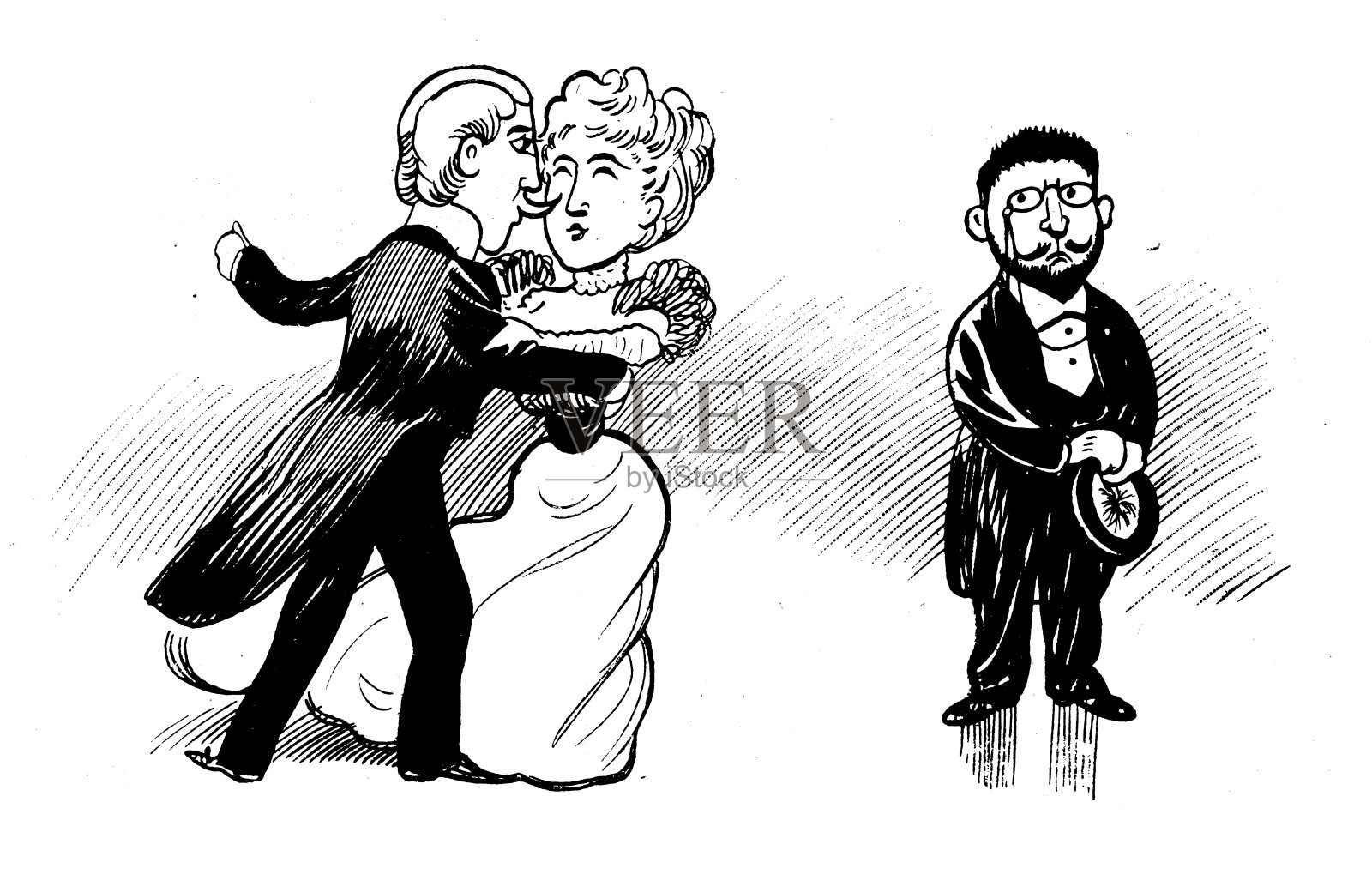 古董插图:跳舞插画图片素材