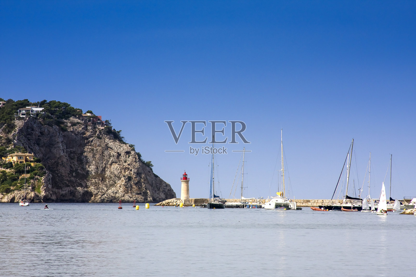 欧洲西班牙巴利阿里群岛马略卡岛安德拉克斯港的海港照片摄影图片