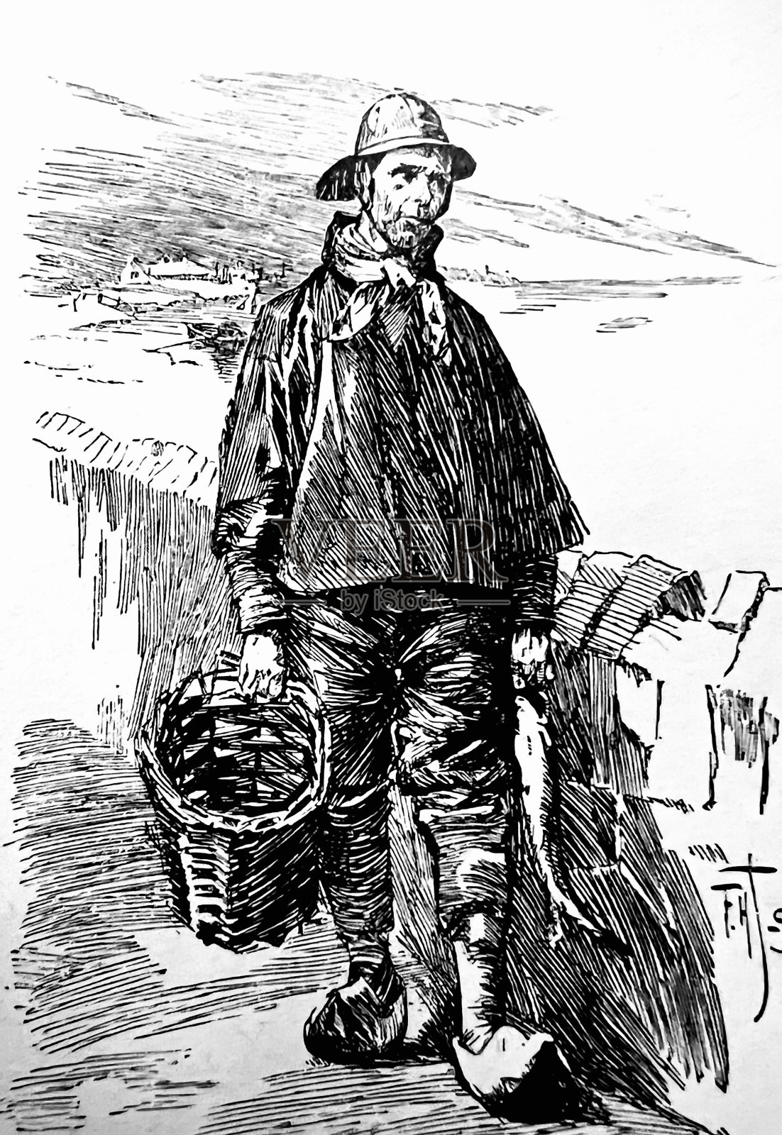 荷兰的费雪插画图片素材