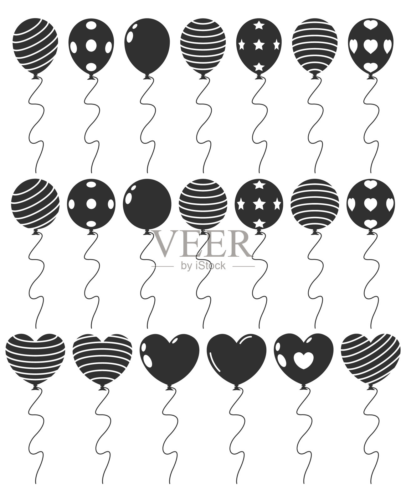 气球图标设置插画图片素材