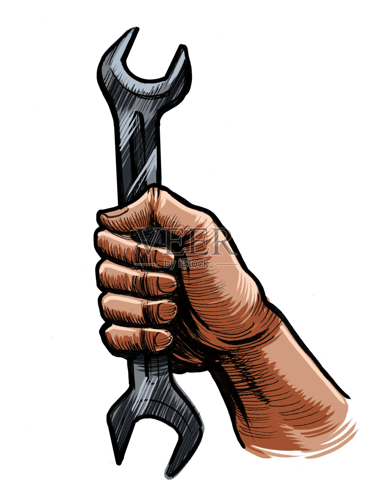 手拿农用工具插画图片素材