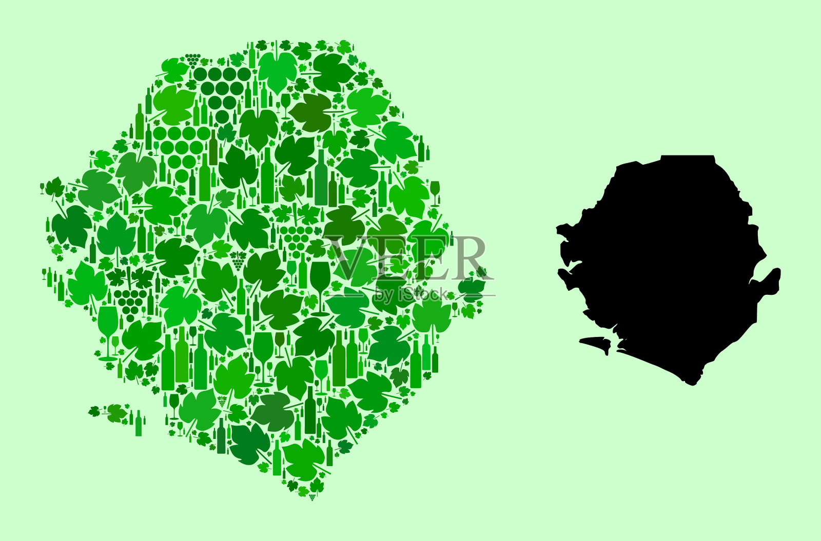 塞拉利昂地图-由葡萄酒和插画图片素材