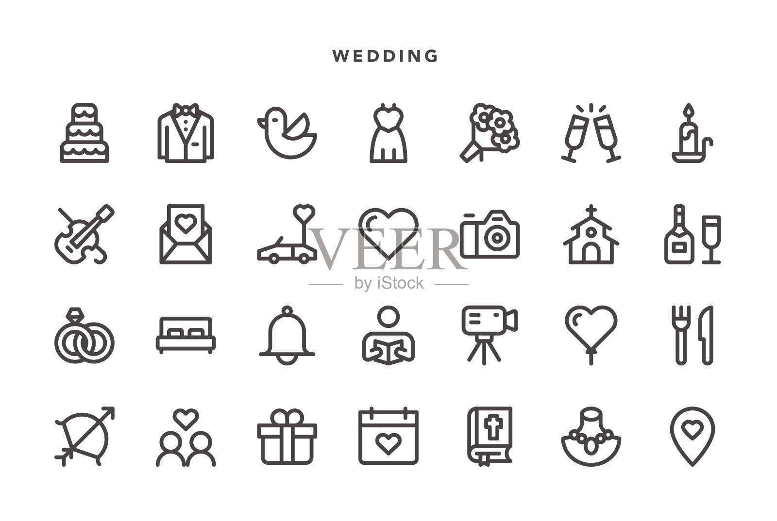 婚礼的图标插画图片素材