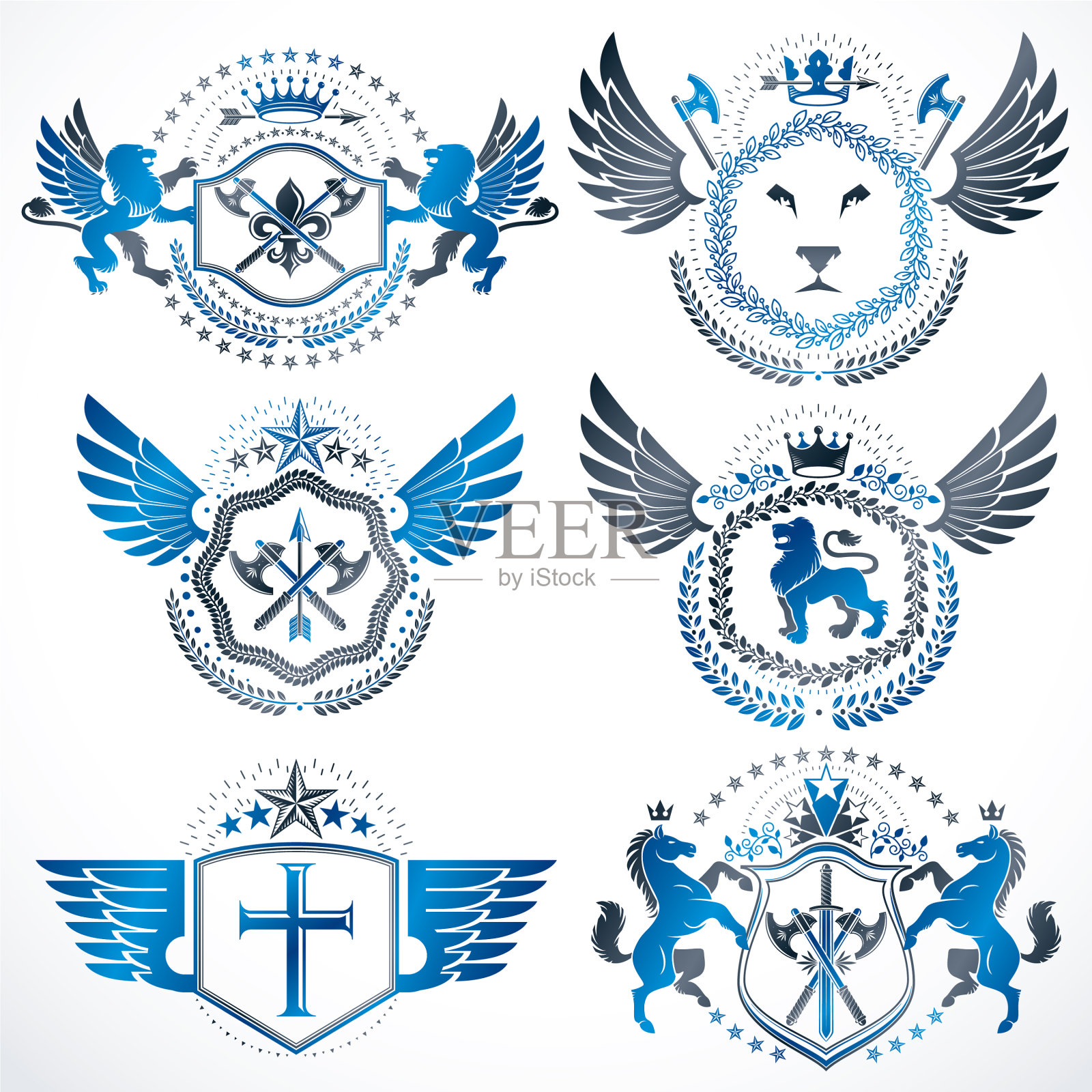 收藏纹章装饰外套手臂插画图片素材