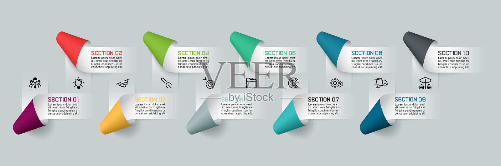 信息图3d长圈标签信息图插画图片素材