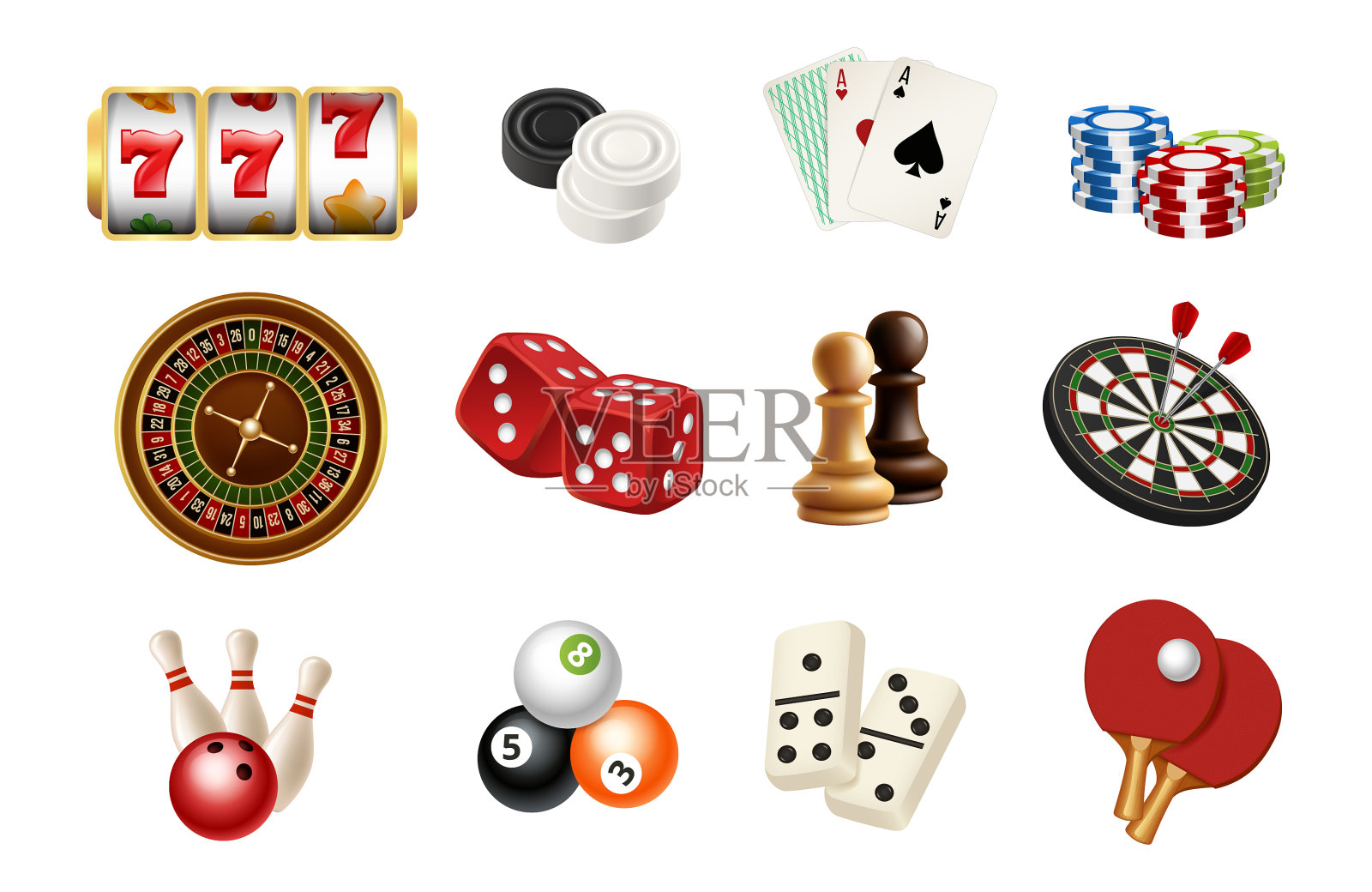 赌场和赌博体育游戏图标图标素材