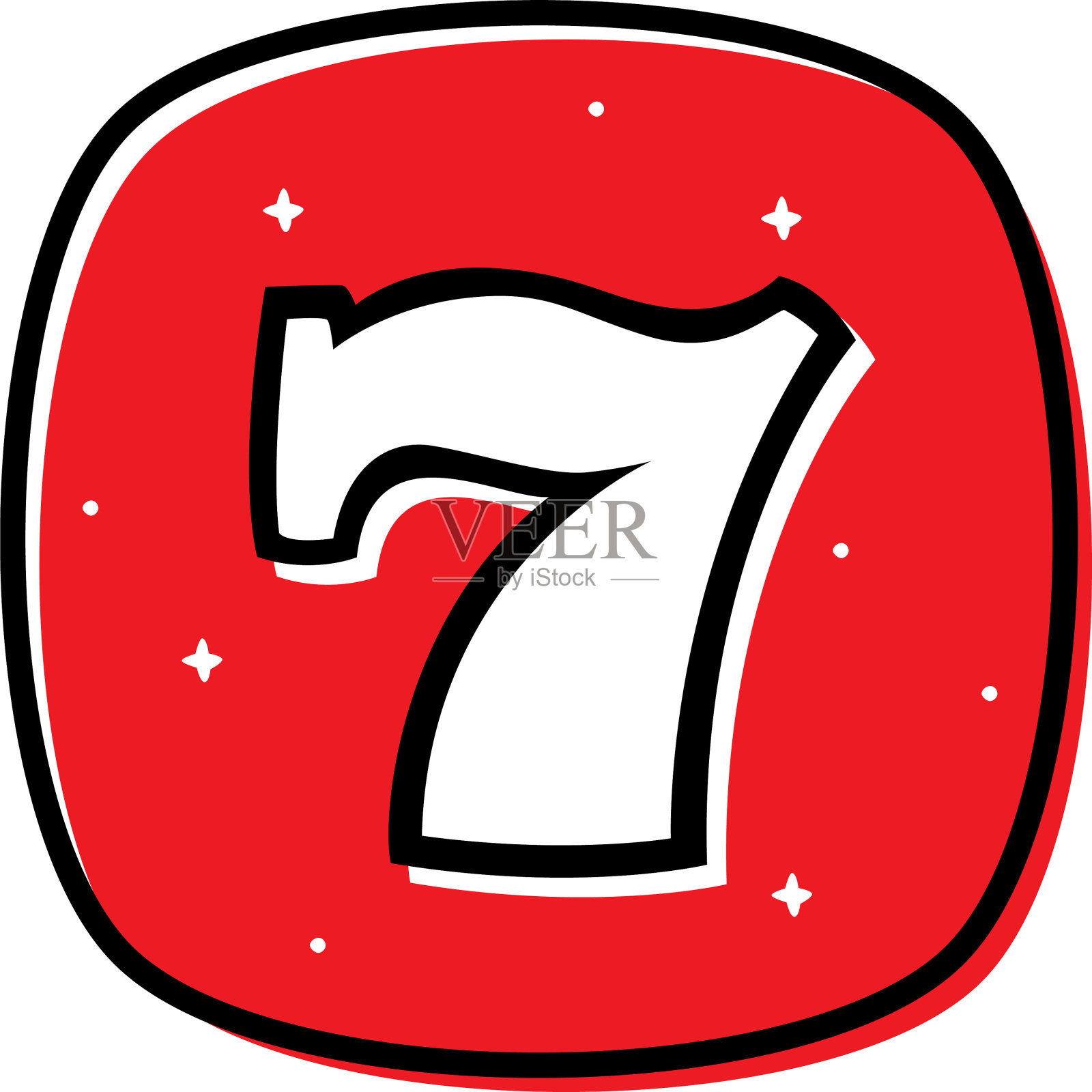 幸运七涂鸦2插画图片素材