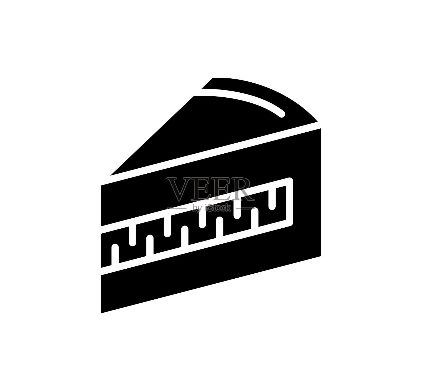 芝士蛋糕黑色填充矢量图标插画图片素材