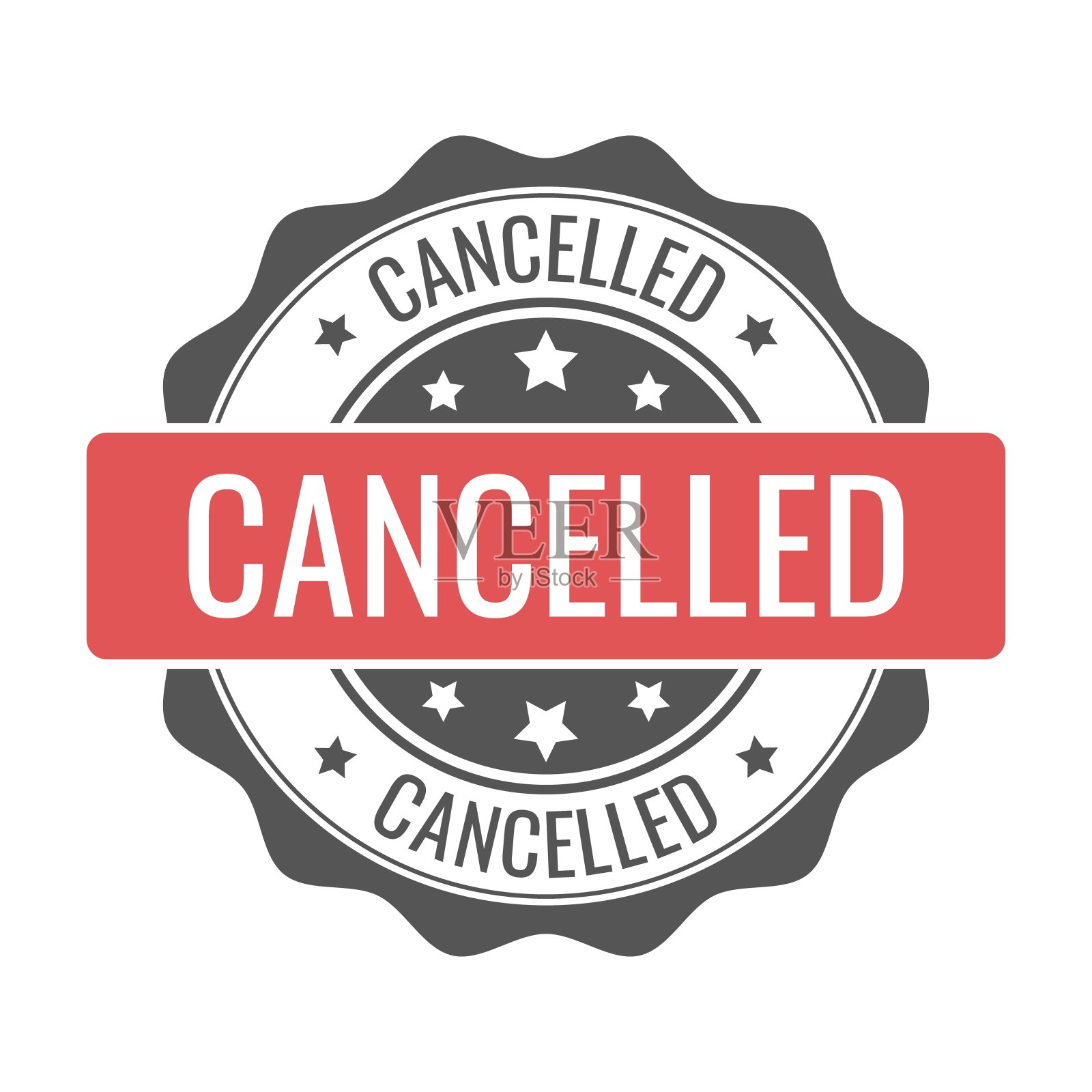 已盖销的邮票、印章。矢量徽章，图标模板。插图孤立在白色背景上。插画图片素材