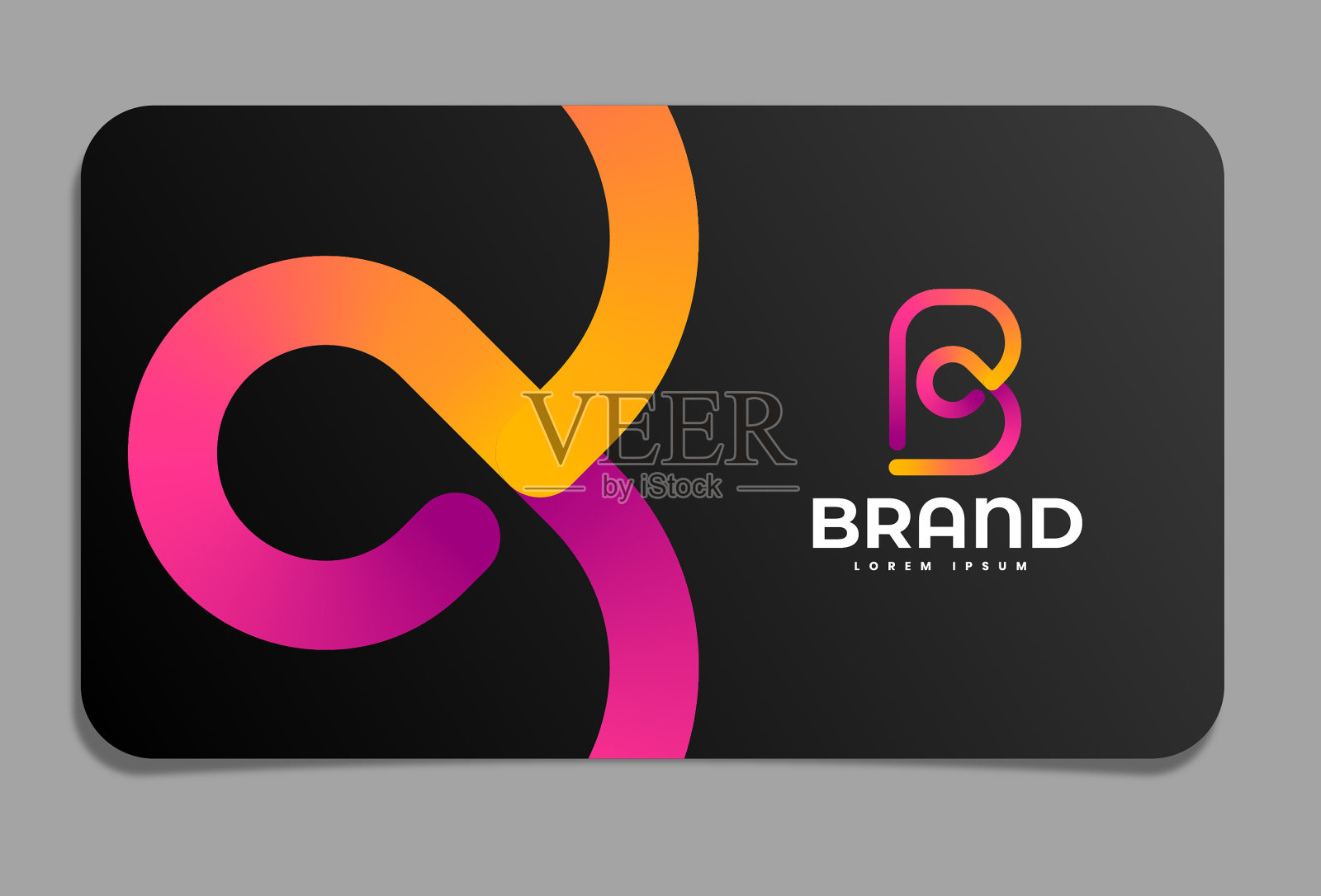 名片上的字母B标志插画图片素材