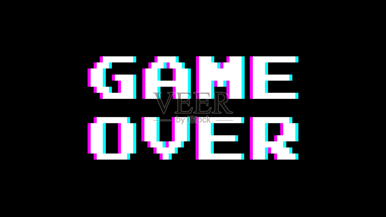 游戏超像素信息设计。故障的效果。股票矢量图插画图片素材