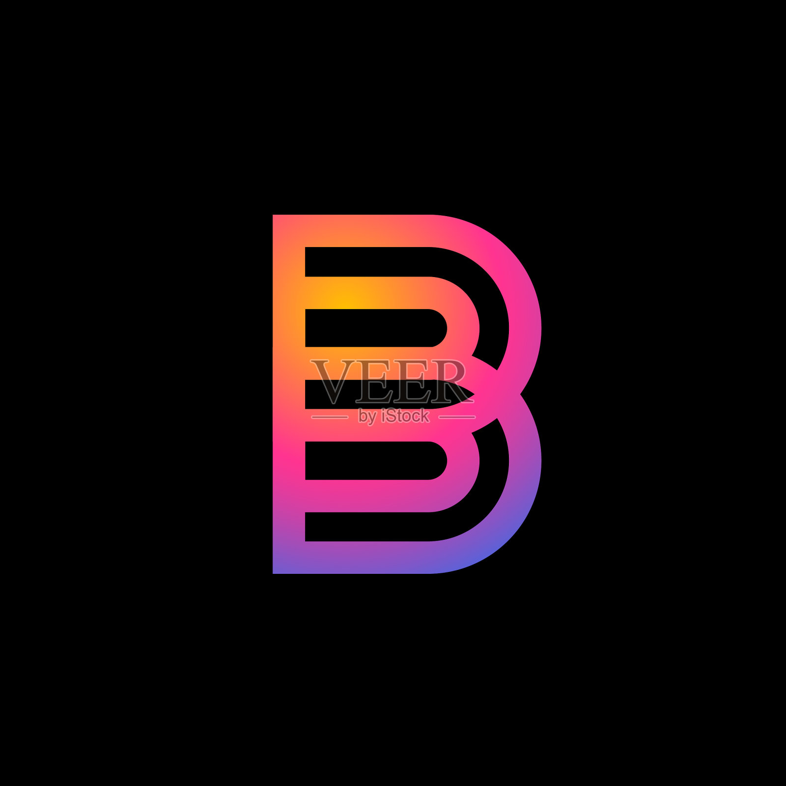 B字母标志插画图片素材