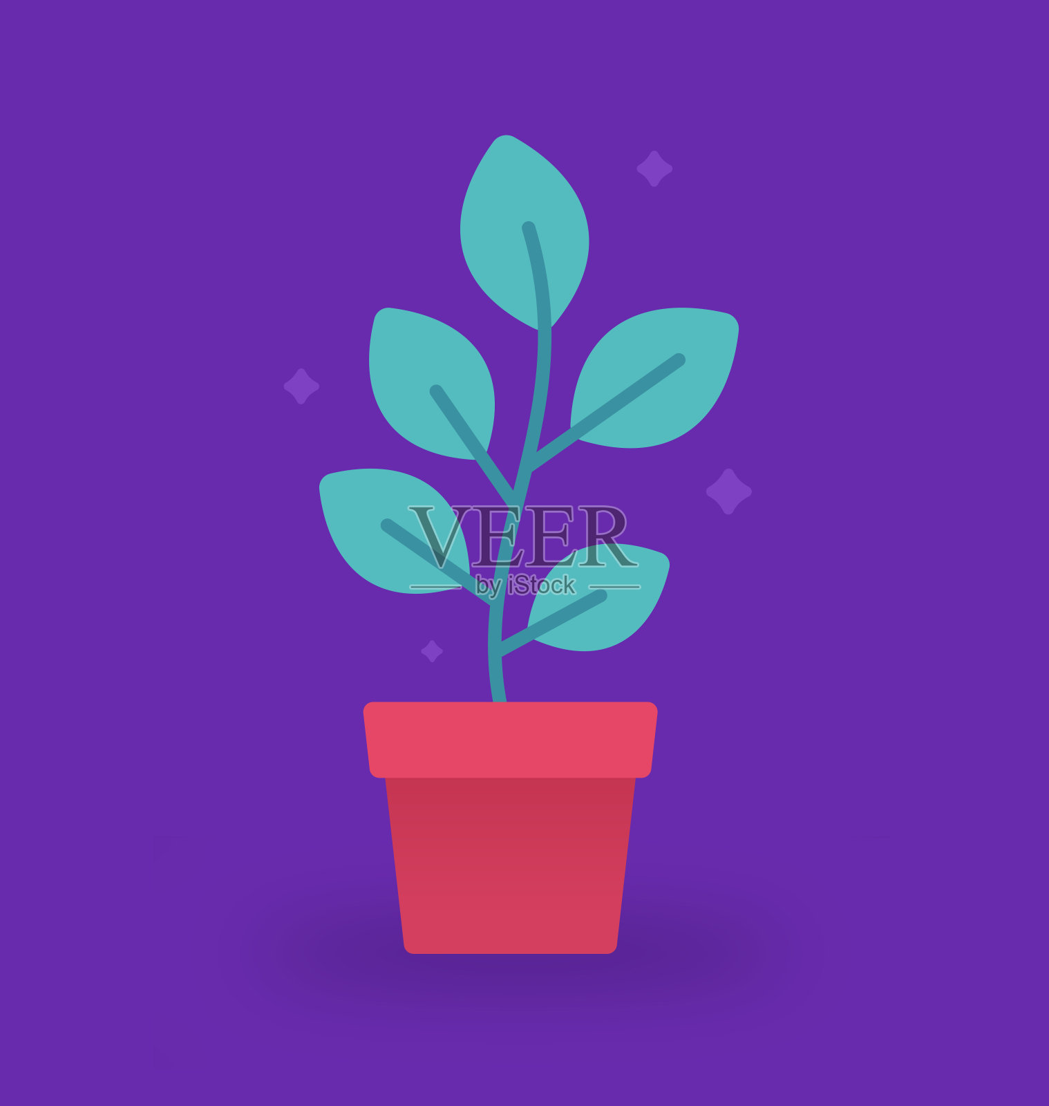 盆栽植物种植插画图片素材