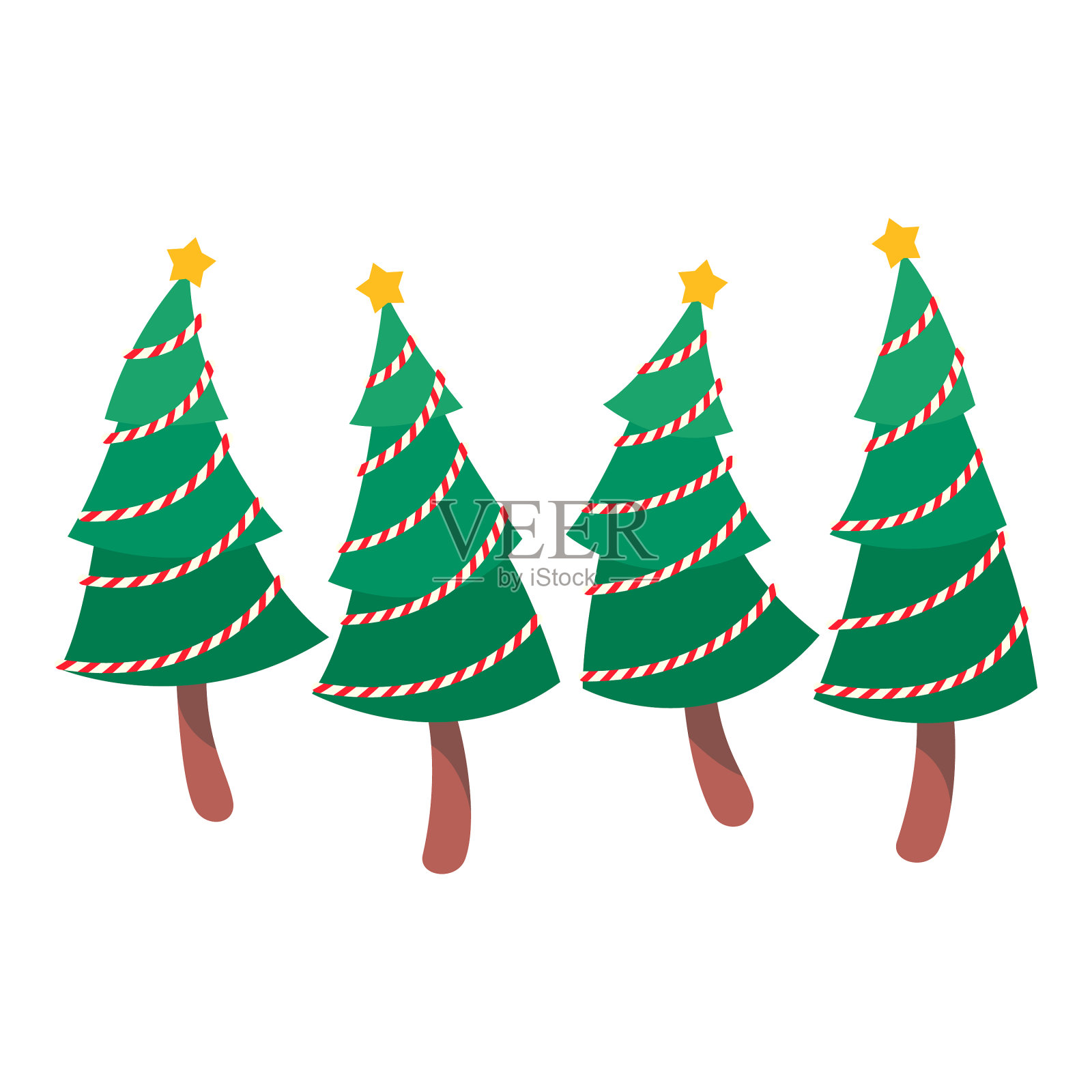 圣诞松树收集集插画图片素材