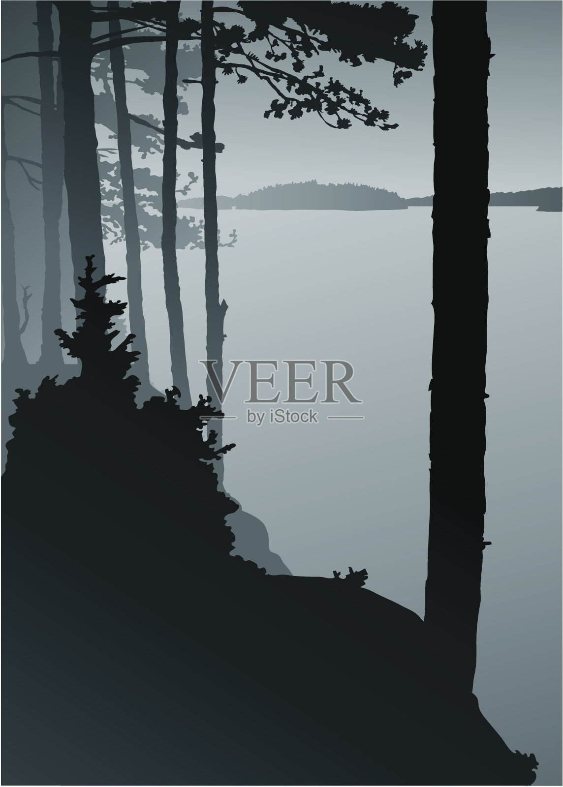 松海岸插画图片素材