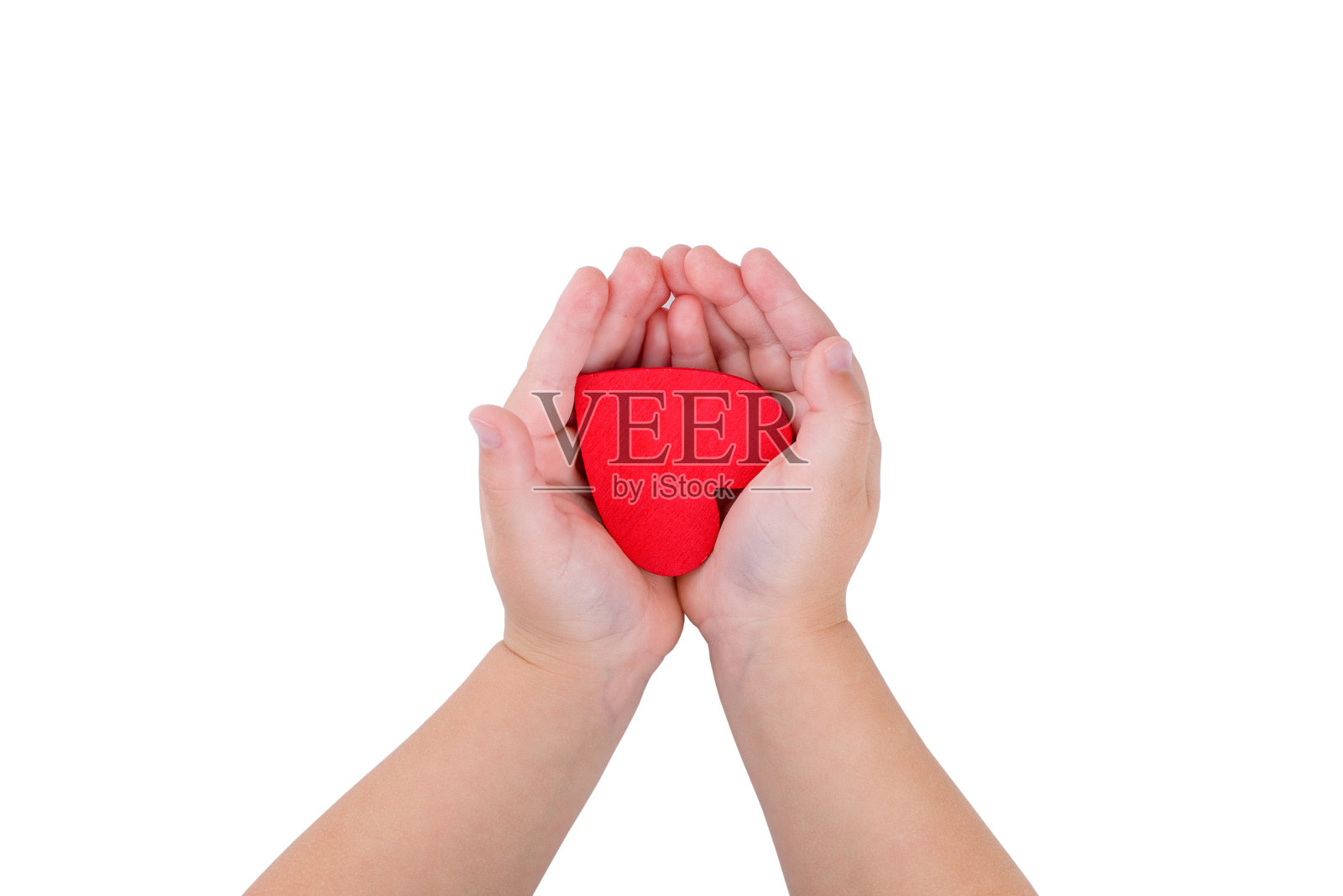 心在孩子手中照片摄影图片