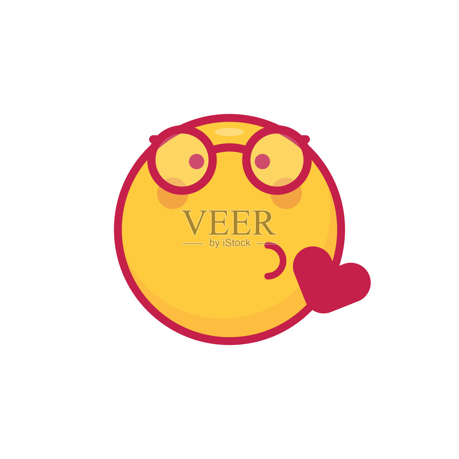 大头表情设计，色彩鲜艳插画图片素材