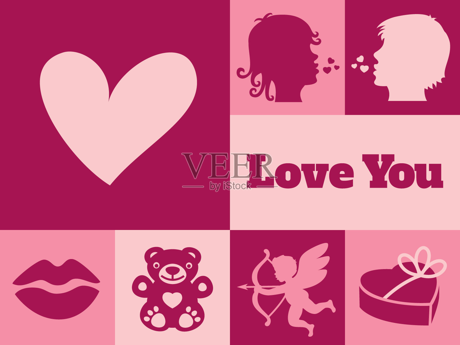 爱你的贺卡插画图片素材