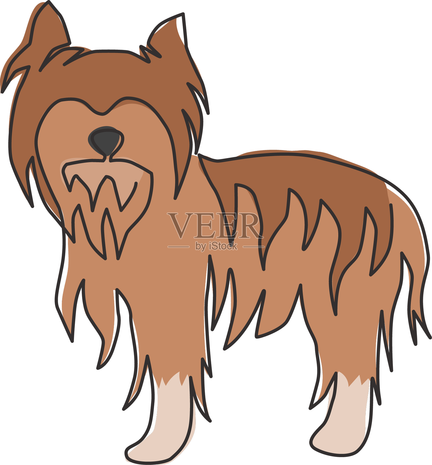 单线连续画萌设计元素图片