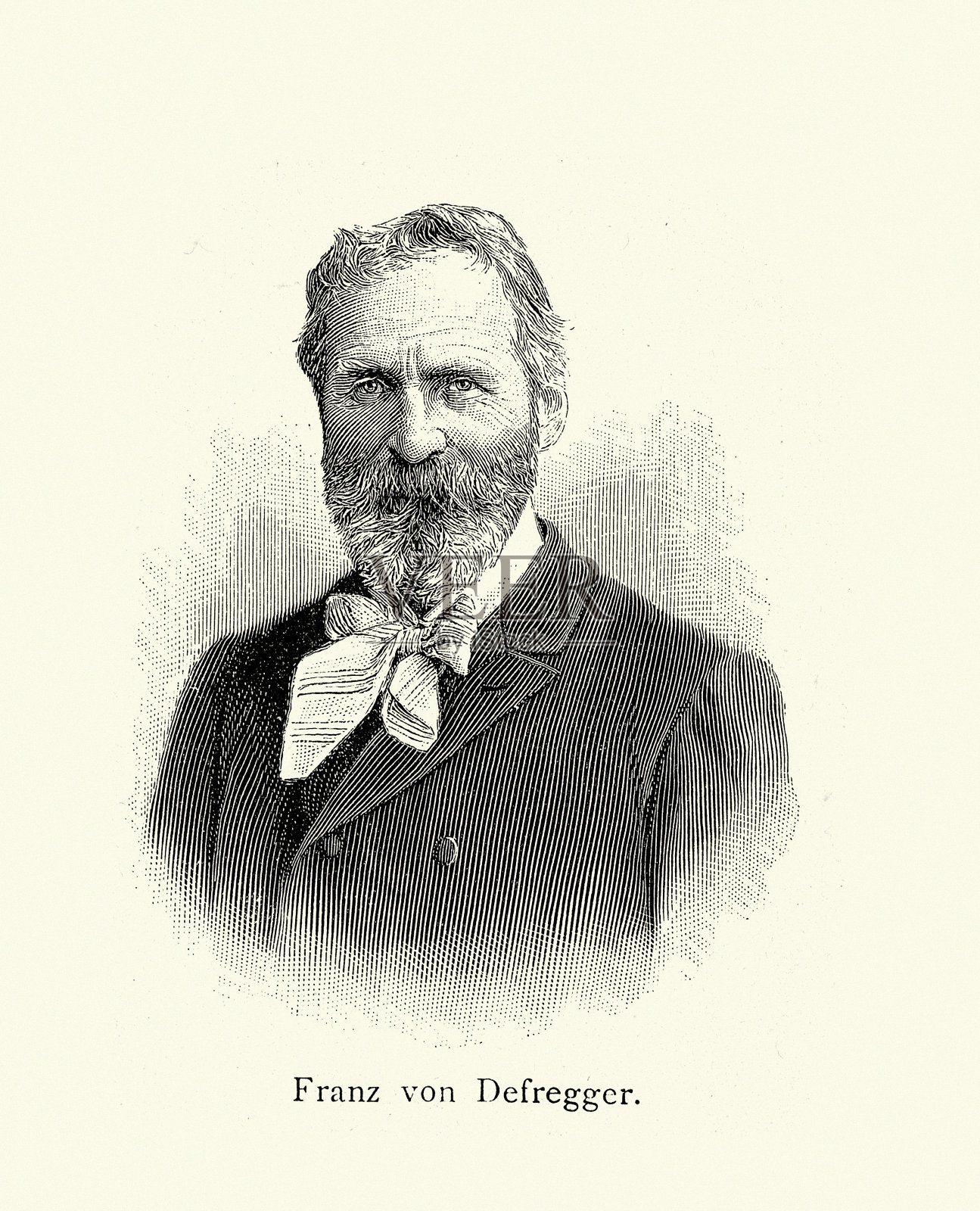 弗朗茨·德弗雷格(Franz Defregger)是一位奥地利艺术家，以创作以他的家乡蒂罗尔郡为背景的流派艺术和历史绘画而闻名插画图片素材