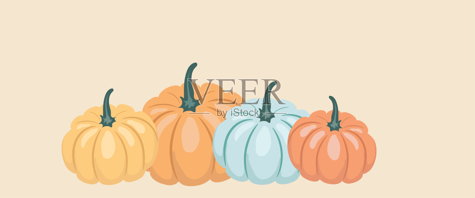 南瓜背景在粉彩基地插画图片素材