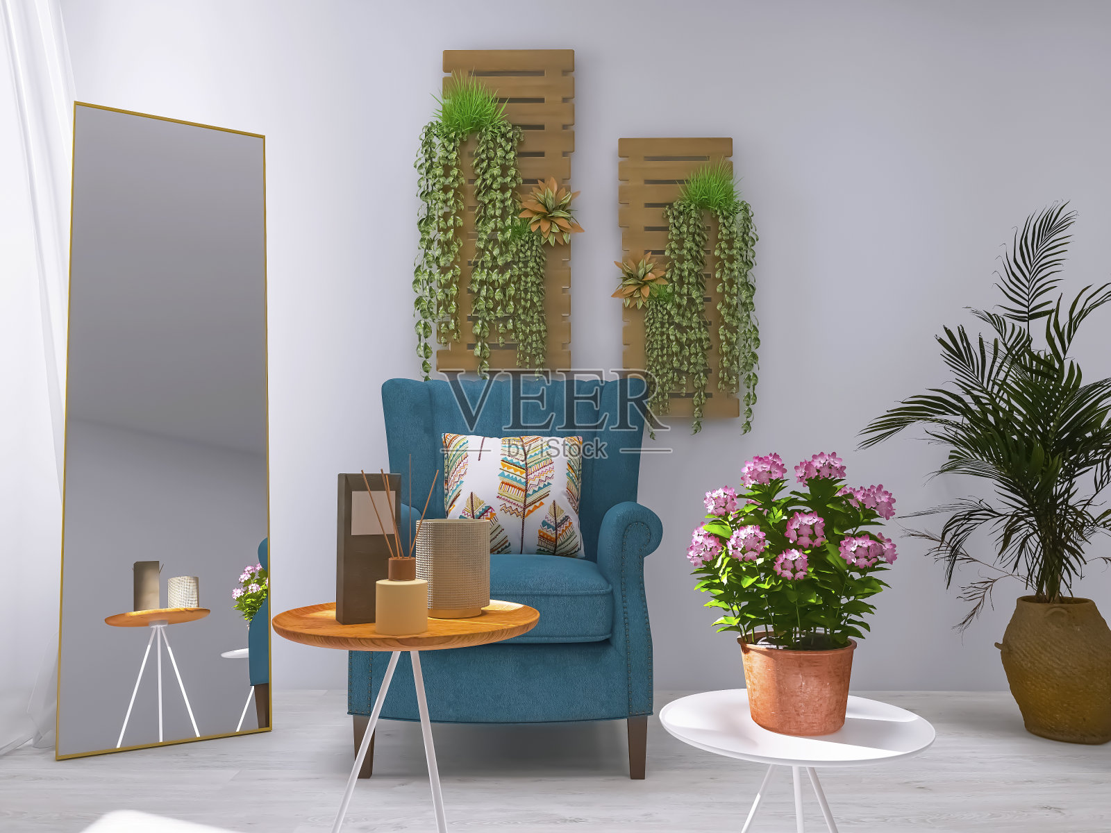 香水家用3d渲染，3d插图照片摄影图片