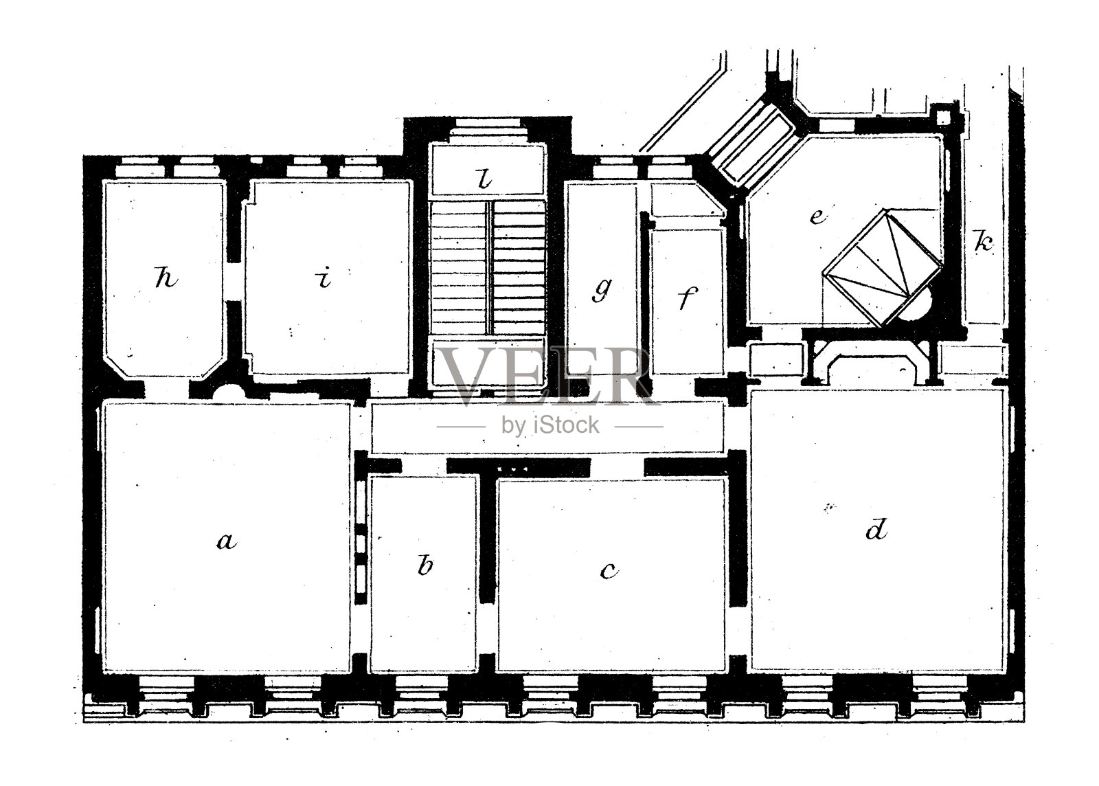 古董插画:建筑与建筑:柏林住宅插画图片素材