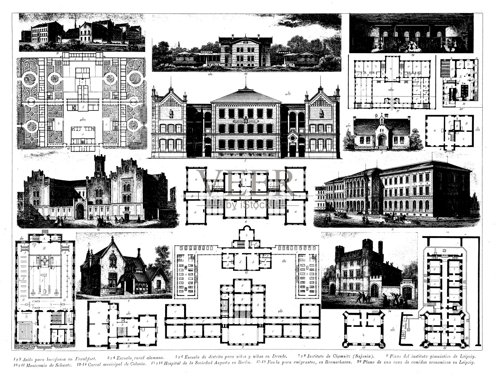 古董雕刻收藏，建筑与工程:建筑插画图片素材