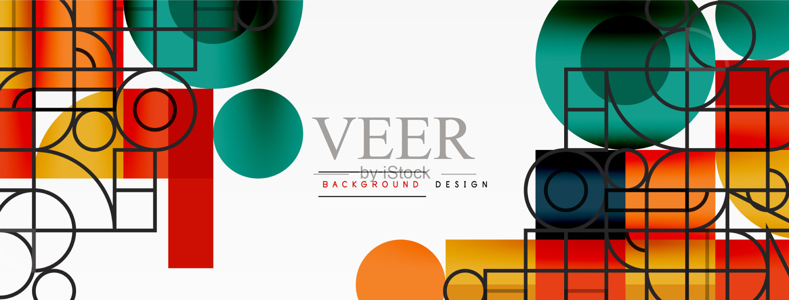 美丽的抽象背景圆圈三角形插画图片素材