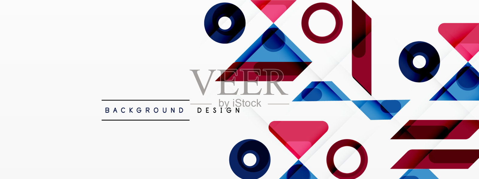 彩色三角形和圆形抽象的背景插画图片素材