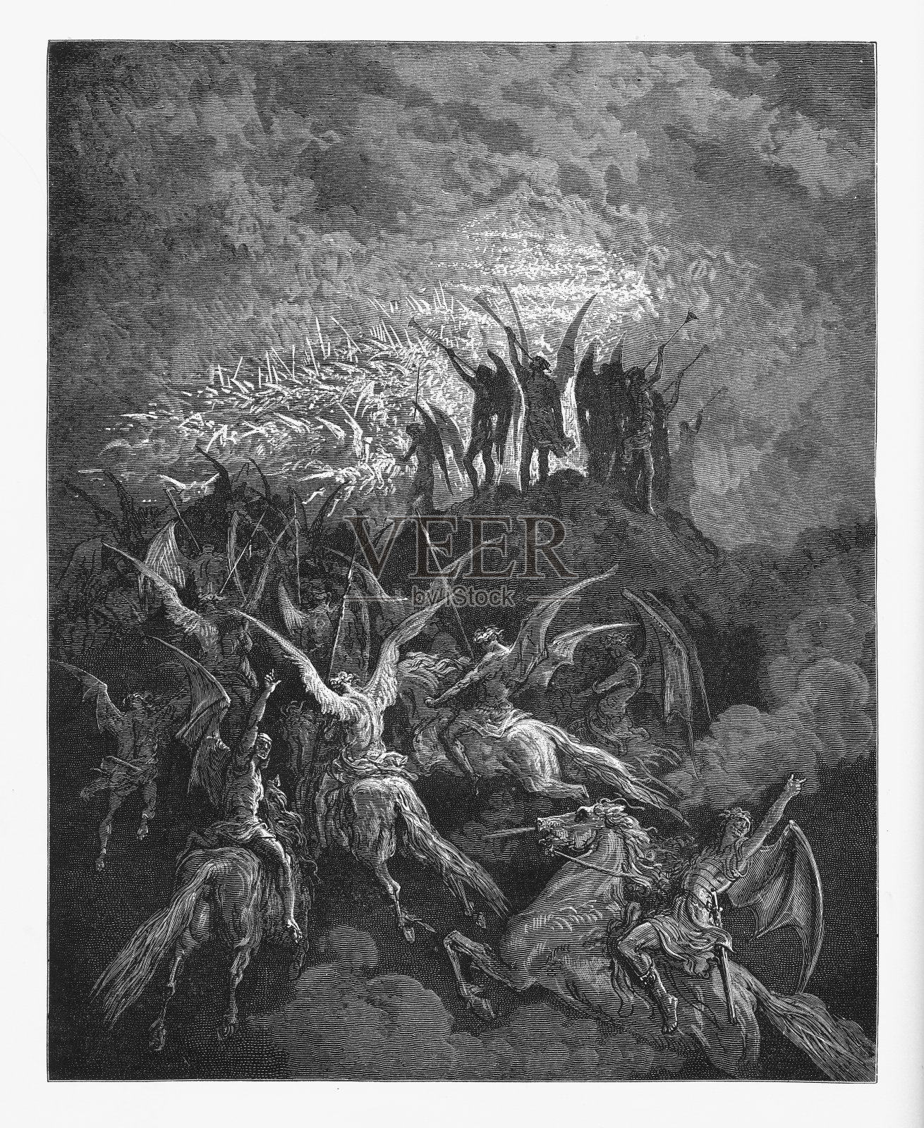 维多利亚时代版画，1885年插画图片素材