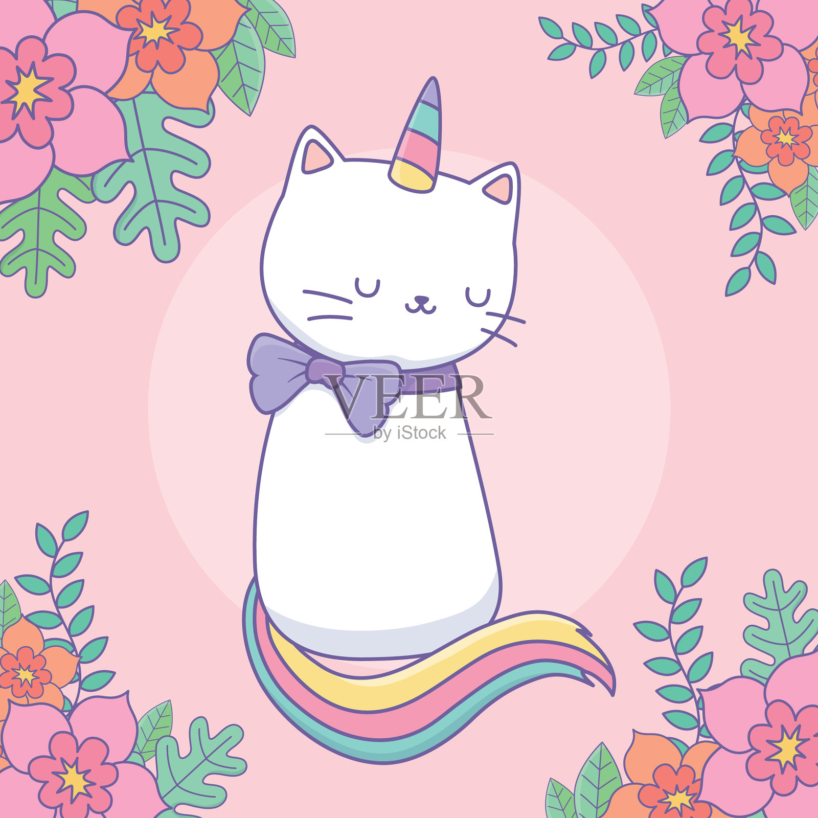 可爱的仙人掌花装饰插画图片素材