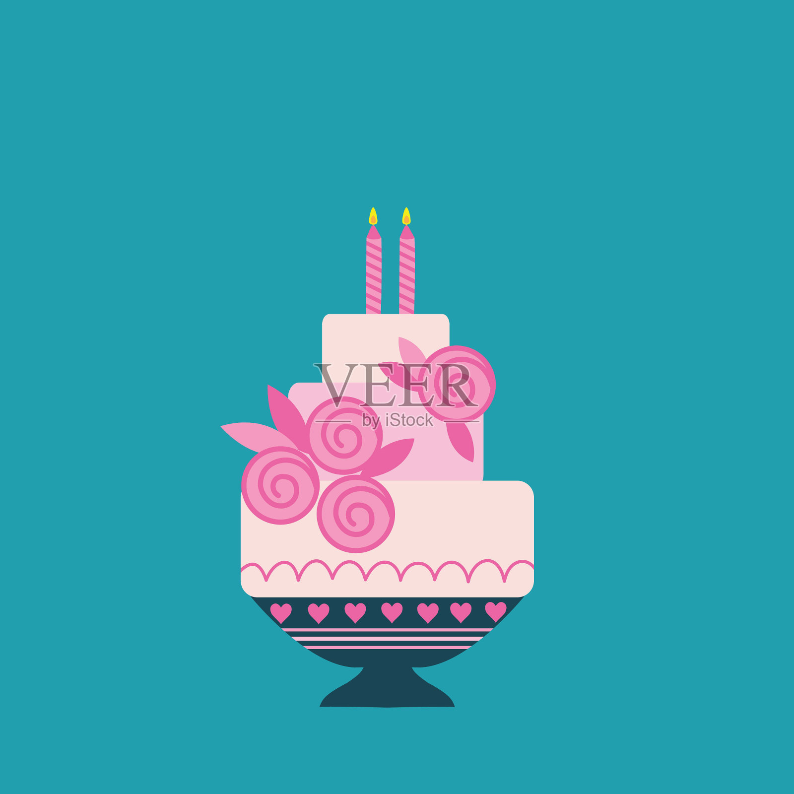 蛋糕。插画图片素材