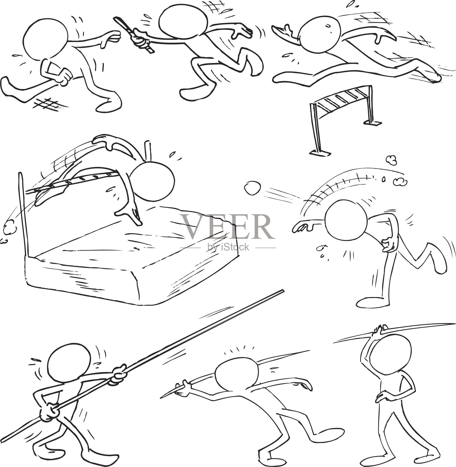 不知名的运动员插画图片素材