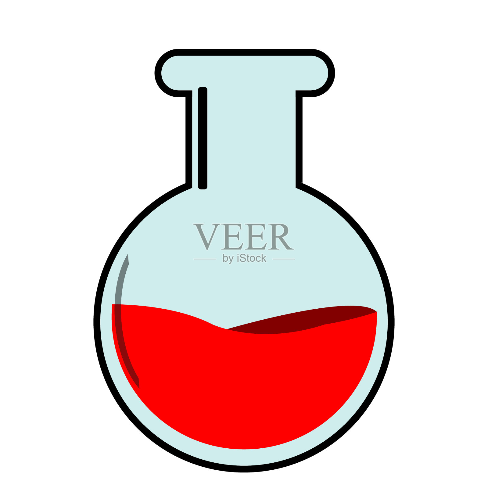 化学瓶试管图标。化学玻璃烧杯与化学液体。实验室测试容器药剂图标仪器微移液器。实验室玻璃器皿滴管小瓶和安瓿科学设备插画图片素材