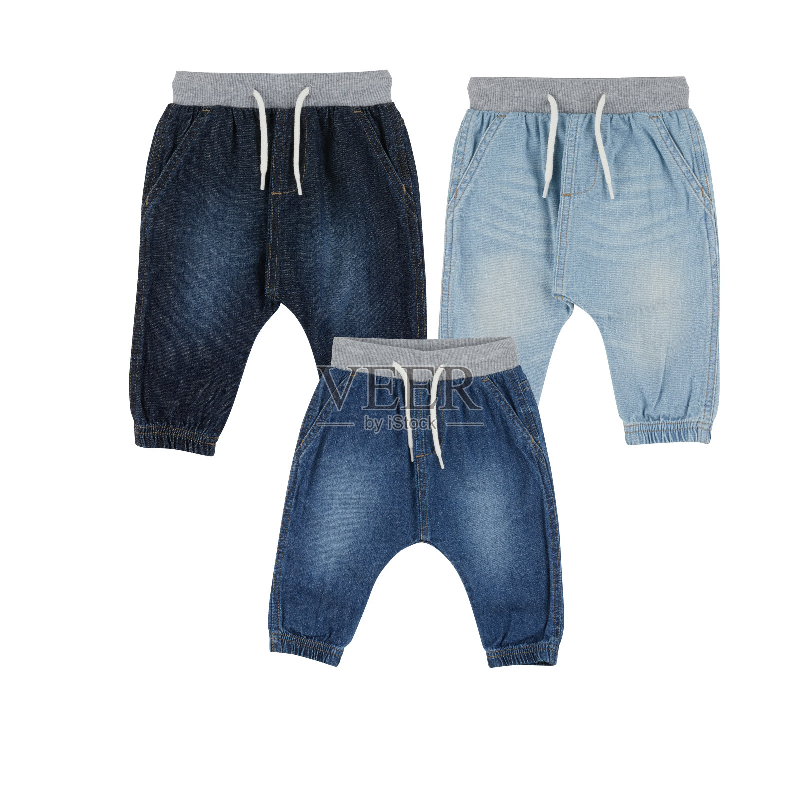 许多风格的裤子剪裁出孤立的白色背景与剪辑路径照片摄影图片