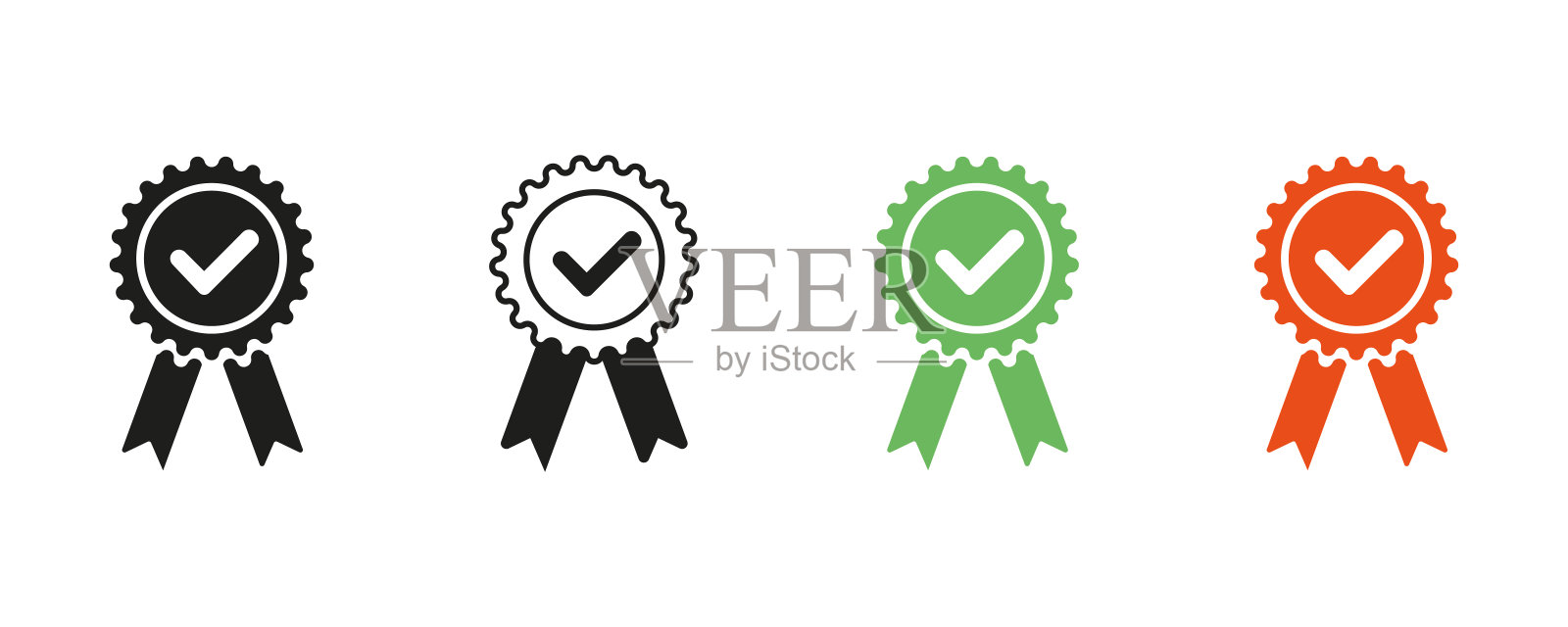 经批准或认证的奖牌图标插画图片素材