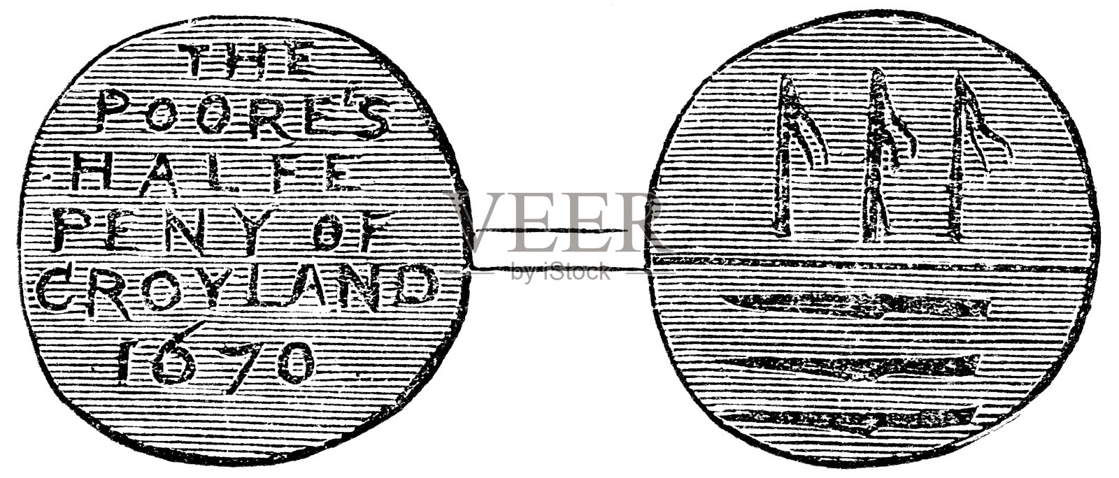 克罗伊兰德贸易商代币- 17世纪设计元素图片